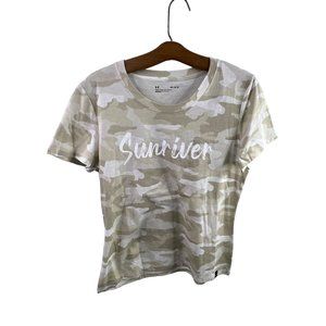 Under Armour Sunriver Short Sleeve T-Shirt Womens M Crewneck Camo Loose NEW